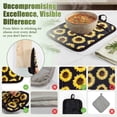 thumbnail image 5 of 2 Pcs Pot Holders with Pocket Cotton Pot Holder Oven Mitts for Kitchen Baking Cooking,Yellow Sunflowers On A Black Background, 5 of 5