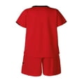 thumbnail image 2 of Oyolan Kids Boys 2 Piece Basketball Football Tracksuit Short Sleeve T-Shirt with Shorts Set Sport Outfits Red 8, 2 of 7