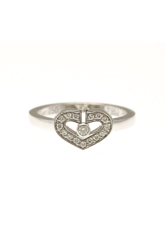 Pre-Owned Cartier C Heart Diamond Ring White Gold (18K) Fashion Diamond Band Ring... (Good)