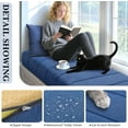 thumbnail image 4 of Bench Cushion 48x18x4 Inch for Indoor Outdoor Furniture Tufted Thicken Bay Window Seat Cushion Non Slip Waterproof Dining Piano Bench Pad Pillow Anti Cat Scratch for Patio Porch Swing, Blue, 4 of 12