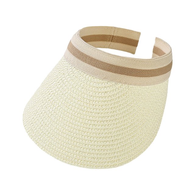 Boc Sun Hat Adjustable UV Protection Breathable Straw Weaving Visor Hat for Summer