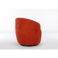 thumbnail image 4 of 360-Degree Swivel Accent  Armchair with Black Powder Coating Metal Base, Round Barrel Chairs in Chenille Fabric for Living Room, Bedroom, Orange, 4 of 7