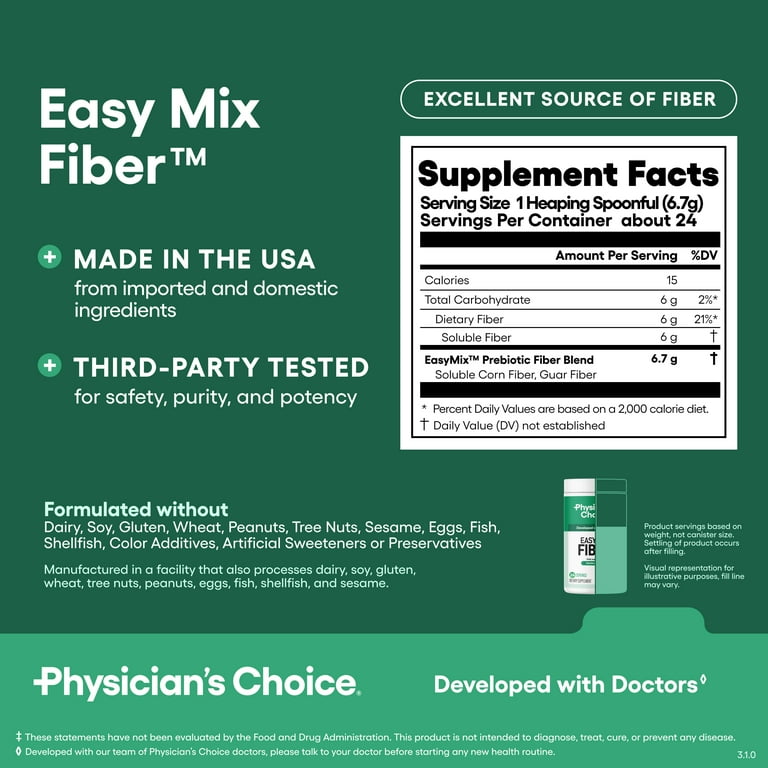 how to mix glp 1 powder Physician’s Choice Easy Mix Fiber Powder