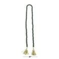 thumbnail image 6 of DecMode Green Wood Bohemian Garland Décor with Geometric Bead Details and Cream Cotton Tassel, 81"L, 6 of 7