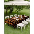 thumbnail image 3 of Outdoor Tablecloth with Umbrella Hole and Zipper, Halloween Rectangle Table Cloth 60x120 Inch Waterproof Tablecloth, Orange Black Paid Horror Bat Spooky Halloween Picnic Table Cover for Patio Camping, 3 of 7