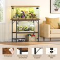 thumbnail image 6 of 40 Gallon Fish Tank Stand, Heavy Duty Metal Aquarium Stand with Storage Shelves, 660LBS Capacity Double Aquarium Stand Holds 20-40 Gallon, Reptile Terrarium Stand for Home Office, 6 of 8
