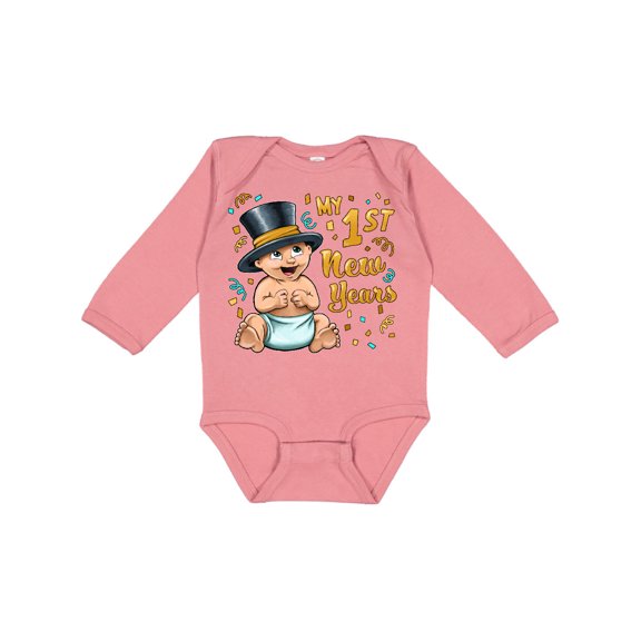Inktastic My First New Years Celebrating Baby Boys or Girls Long Sleeve Baby Bodysuit
