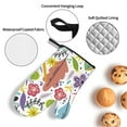 thumbnail image 5 of YFYANG Oven Mitts and Pot Holders Sets 4 Pieces, Non-Slip Heat Resistant Spring Flower Graffiti Kitchen Glove Pot Mat for Cooking and Baking, 5 of 8