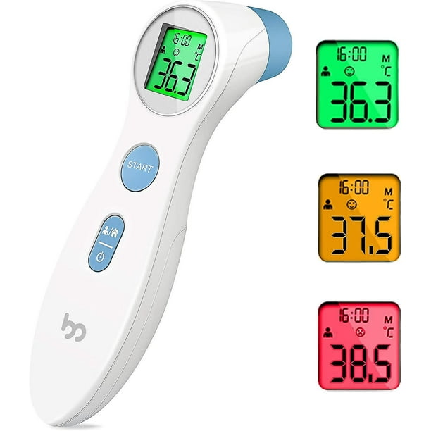 Contactless Infrared Forehead Thermometer For Babies Adults, Digital 2 In 1 Thermometer With Immediate Reading, Fever Alarm, Lcd Display, Memory Recal