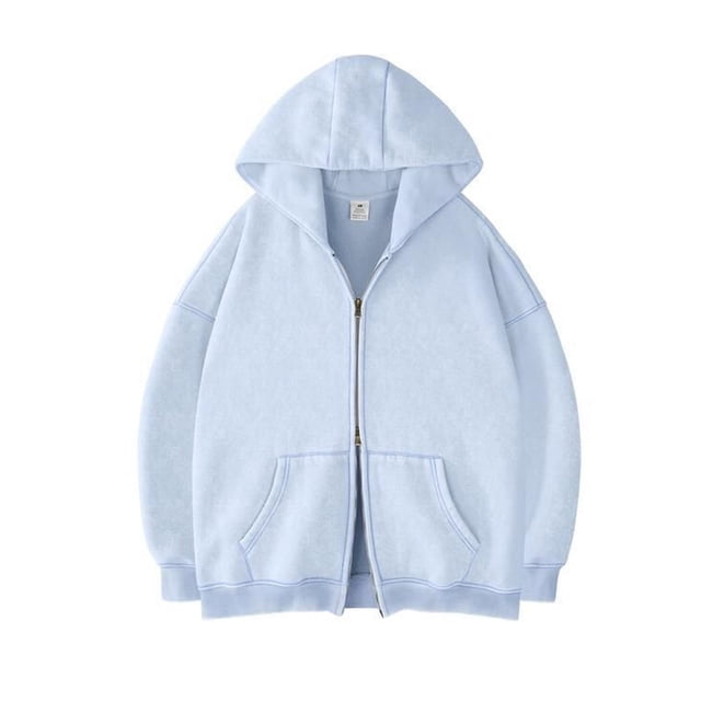 pstuiky manga larga para hombre, Chaqueta tipo cárdigan de manga larga con capucha y doble cremallera de color liso para hombre Tops casuales para hombres l