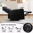 thumbnail image 4 of Bonzy Home Power Electric Recliner Chair, PU Leather Home Theater Seating with Swivel Tray Cup Holders, USB Port & Hidden Storage, Single Movie Recliner for Living Room Media Room, Black, 4 of 7