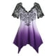 thumbnail image 1 of Camiseta con Puntilla Escotada de Panel en Talla Extra Rosegal  Camisetas tallas grandes, 1 of 5