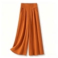 thumbnail image 4 of hoksml Women's High-Waist Wide-Leg Culotte Pants Loose Pleated Flowy Full Pants with Pockets, 4 of 5