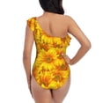 thumbnail image 5 of Goofa 3D Sunflowers Pattern Women's One Piece Swimsuits Tummy Control Bathing Suits Asymmetric One Shoulder Swimwear-Medium, 5 of 6