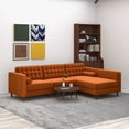 thumbnail image 5 of Ashcroft Furniture Christian  Burnt Orange Velvet Sectional Sofa Right Facing, 5 of 5