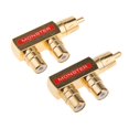thumbnail image 2 of Divisor 2 Adaptadores Divisorios De Enchufe De ángulo Conector M / F (chapado En Oro) 2 Piezas Sunnimix Enchufe adaptador de audio, 2 of 6