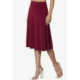 thumbnail image 3 of Women's PLUS Simple Foldover Stretch A-Line Flared Knee Length Skirt Comfy Stylish, 3 of 7