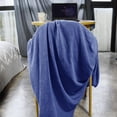 thumbnail image 4 of Kasentex  Knitted Throw Blanket Soft Waffle Throw with Decorative Color and Design for Couch Sofa, Office and Bed Blue 60 x 80, 4 of 5