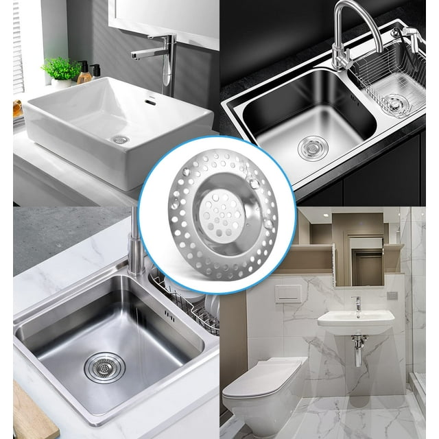 Inteprter Filtro de fregadero de 2 piezas, desagüe de cocina, accesorios para el hogar a prueba de herrumbre, colector de residuos, filtros de Accesorios de baño