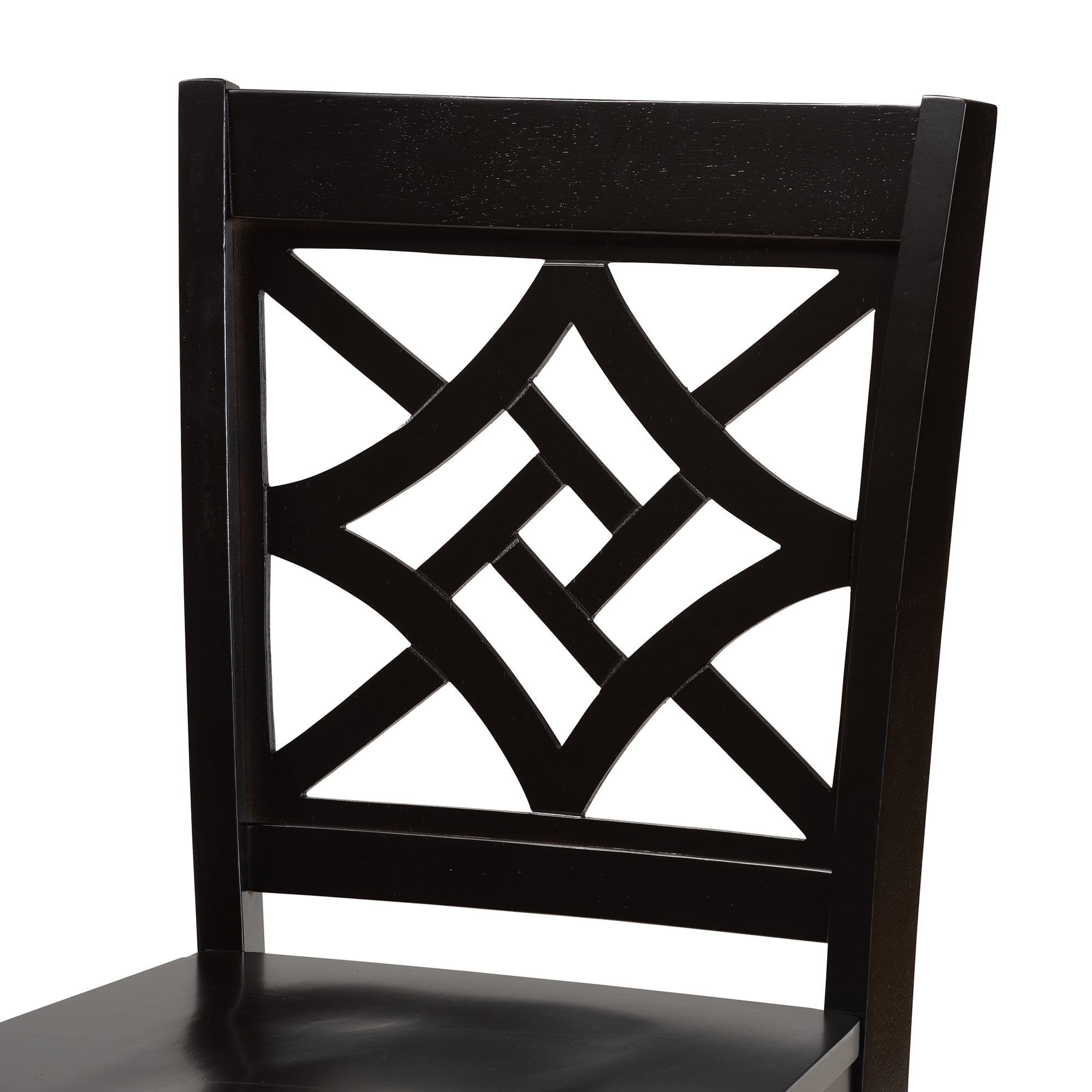 Baxton Studio Nicolette Modern and Contemporary Transitional Dark Brown Finished Wood 2-Piece Counter Stool Set