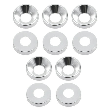 

10Pcs 12mm x 5mm x 3.2mm Aluminum Alloy Countersunk Washer Silver Tone for Screw Bolt