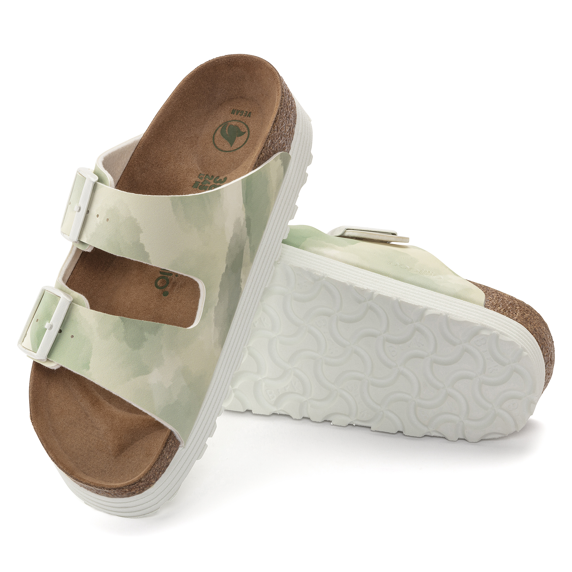 Birkenstock Arizona Grooved Narrow Unisex Shoes Size 3, Color: Watercolor Khaki