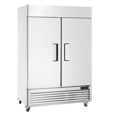 KFFKFF  44.21 Cu.ft Commercial Reach-In Refrigerator Upright Refrigerator 2 Doors Auto-Defrost Stainless Steel  8 Shelves 4 Wheels