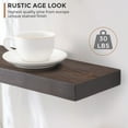 thumbnail image 4 of 16 Inch Handcrafted European Pine Natural Rustic Wooden Floating Shelves Wall Mounted Set of 2, Dark Walnut, 4 of 7