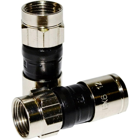 2 Pieces PPC EX6 Plus Satellite TV Digital Cable RG6 COAXIAL Cable Compression Fittings