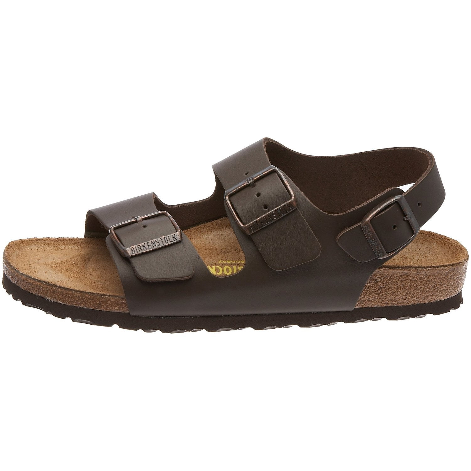 Birkenstock Unisex Milano Leather Sandals, Habana Brown, 9 Women/7 Men