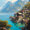 Alps Village Landscape, variant on Qisvanset Mona Lisa Classic Painting Canvas Wall Art 15.75x11.81 Inches