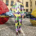 thumbnail image 2 of FYEGRE Men's Carnival Suit Two Piece Set Formal Attire With Purple Gold All Over Print Design Yellow XL, 2 of 6