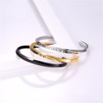 thumbnail image 5 of [Clearance]Twist Bangle Engraved Inspirational Quote Open Bangle for Men Women Gold Plated/Black Stainless Steel Cuff Bracelets Statement Jewelry, 5 of 6