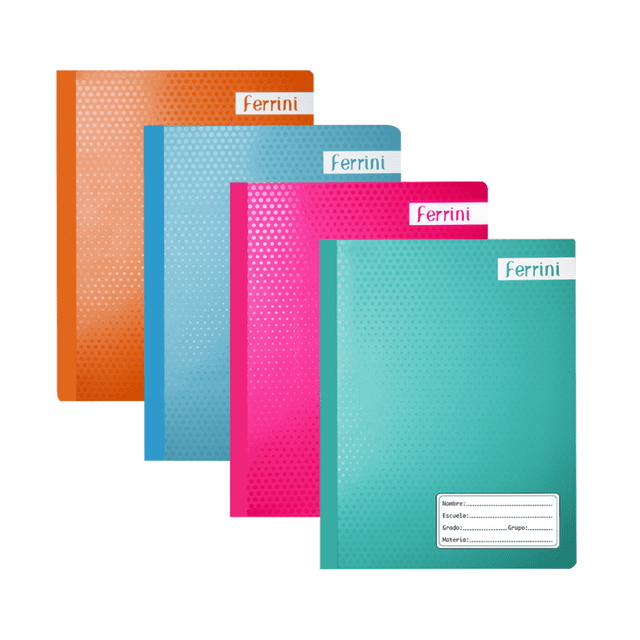 Cuaderno Cosido Profesional Ferrini C5 100 Hojas Pack 4 Colores Secundarios