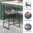 thumbnail image 2 of 24 inch Commercial Grade PU Leather Bar Stools Counter Height Stools with Back in Gray, Set of 4, 2 of 7