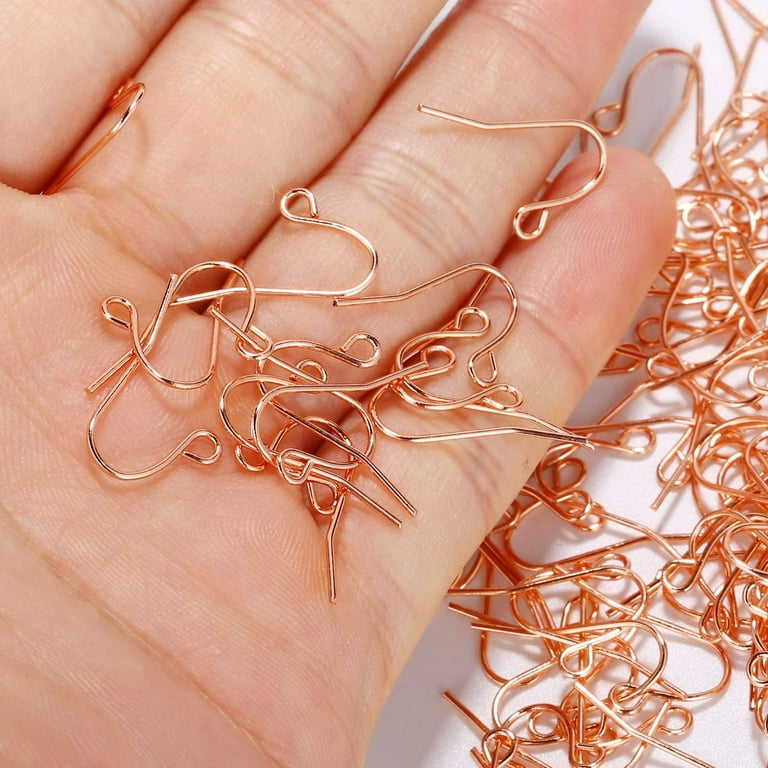 Earring Hooks Rose Gold Plated Hypoallergenic Ear Wires for DIY