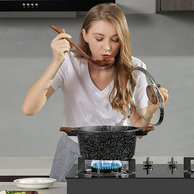 12Pcs Pots and Pans Set, Nonstick Cookware Set Detachable Handle, Induction  Kitc