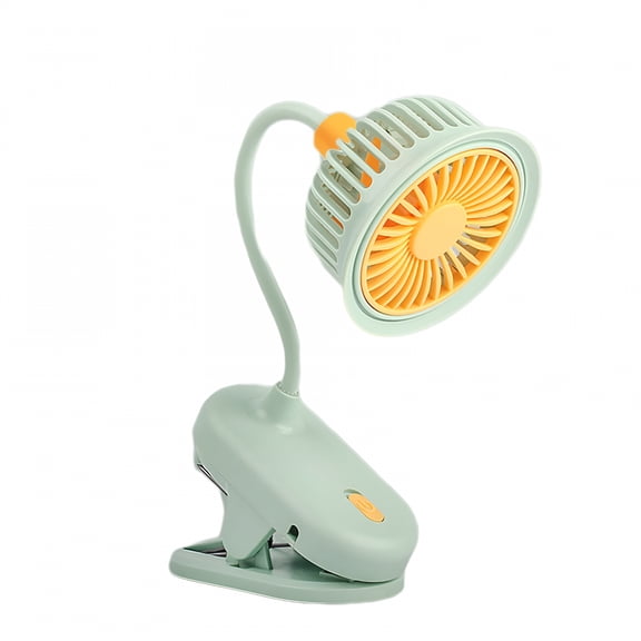 HIBIBUD Clip-On USB Rechargeable Small Desk Fan - Portable,Quiet,360° Rotatable,Strong Grip Clamp for Home,Office,Outdoor - Pink,Green,Yellow Color Options