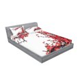 thumbnail image 2 of Ambesonne Japanese Fitted Sheet & Pillow Sham Set, Blossom Cherry Sakura, Full, Red and Brown, 2 of 2