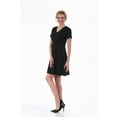 thumbnail image 5 of LaMonir  Women's Rayon/Nylon/Spandex Short V-neck Short-sleeved Panel Dress, 5 of 5