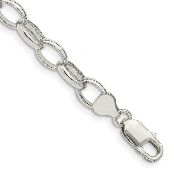 Diamond2Deal 925 Sterling Silver 8mm Fancy Rolo Chain Bracelet for Men 7"