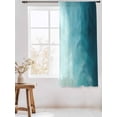 thumbnail image 3 of Sheer Curtains 63 Inch Length, Blue Teal Ombre Semi Sheer Curtains Light Filtering Window Treatment, Coastal Beach Modern Abstract Art Privacy Voile Drapes for Living Room Bedroom 52x63 Inch, 3 of 7