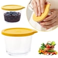thumbnail image 5 of Small Food Storage Container,Glass Bowls with Airtight Lids,Airtight Leak Proof,Stackable Custard Cups Prep Bouillon Cups and Mixing Bowls For Dips Candy Dessert,Microwave Safe(Yellow 11x7cm), 5 of 7