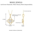 thumbnail image 4 of Rosec Jewels Lab Diamond Floral Pendant Necklace - Vintage Inspired Wedding Necklace (EF-VS Grade), 14K Yellow Gold, 4 of 6