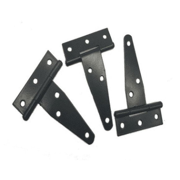 3PCS Black Heavy T Strap Hinges Gate Hinges for Wooden Fences or Metal Gates Iron Rustproof Cabinet Shed Barn Door Hinges