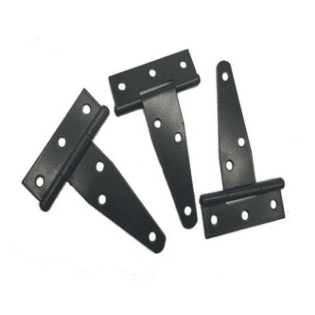3 uds, bisagras negras pesadas con correa en T, bisagras para puerta para vallas de madera o puertas de Metal, bisagras para puerta de granero de cobertizo de armario a prueba de herrumbre de hierro Ormromra YZY673-3