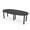 Asian Night w/Matte Black Base with Electric, variant on 8 Person Boat-Oval Conference Table Silver Post Legs Power And Data