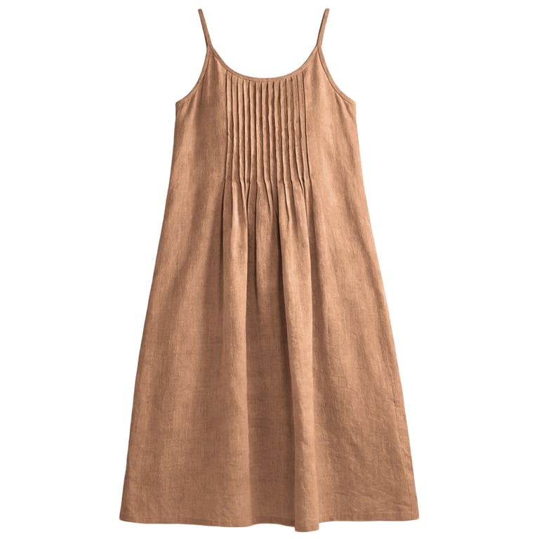 pleated cami midi dress Pleated Bodice Midi Cami Dress Light Blue / L