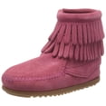 thumbnail image 1 of Minnetonka Double Fringe Side Zip Boot (Toddler/Little Kid/Big Kid),Pink,2 M US Little Kid, 1 of 4
