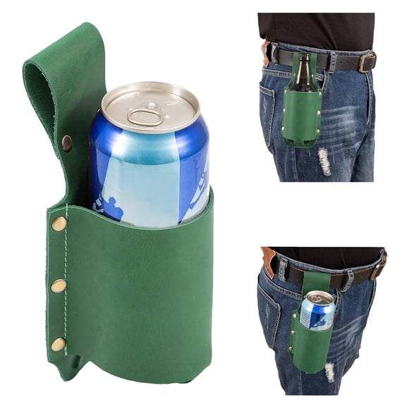 Funda de cerveza QCWN Western Cowboy de piel sintética para cinturón